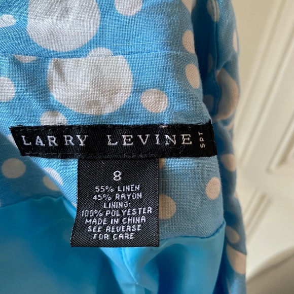 Y2K LARRY LEVINE BLUE WHITE POLKA DOT BLAZER SIZE 8 - Picture 5 of 5